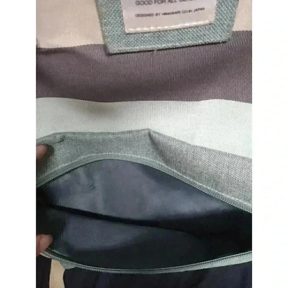 Himawari Green/Brown Canvas Backpack Travel School Computer USB Charging Port - Picture 8 of 12